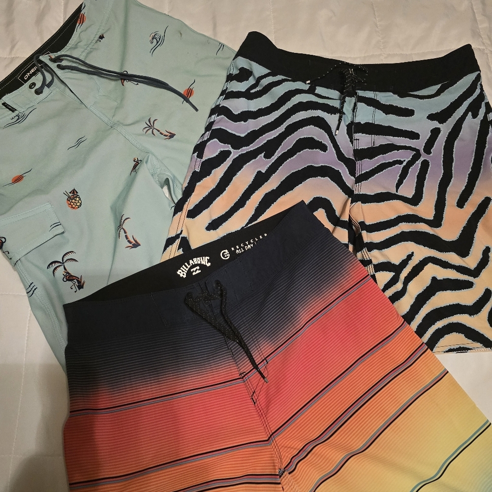 Colorful Board Shorts Trio- Size 26